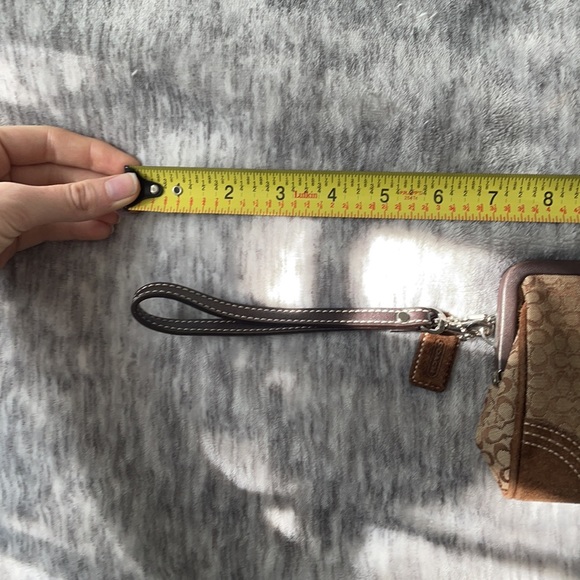 Coach Brown Leather Monogram Coin Purse - Picture 7 of 7